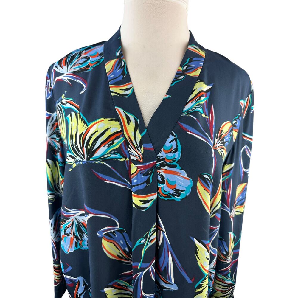 Diane von Furstenberg Silk Blend Sanorah Butterfly Blouse LS DVF Shirt Size 14 - Picture 4 of 16